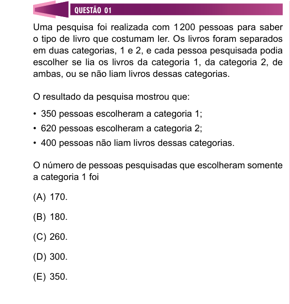 Uma pesquisa foi realizada com 1 200 pessoas para saber — Gabarito ...